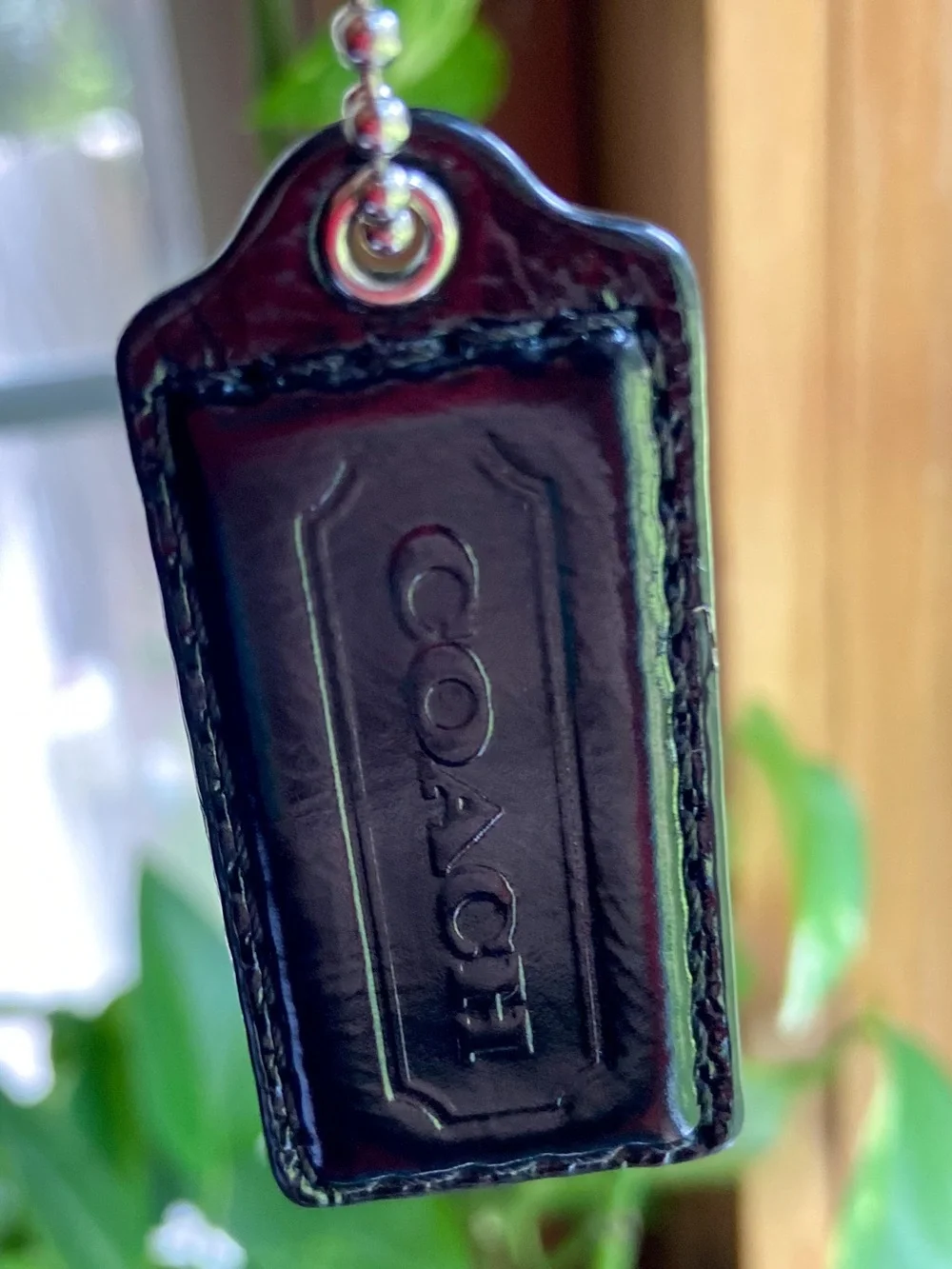Coach Leather Hangtag Bundle - Black & Cream Off-White Set Keychain- Vintage